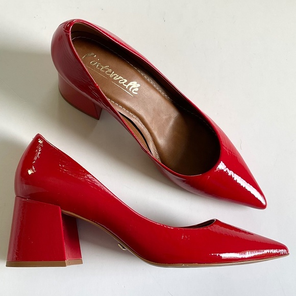 L'INTERVALLE Shoes - L’Intervalle Red Patent Leather Pointed Toe Heels Size 8 NWOT